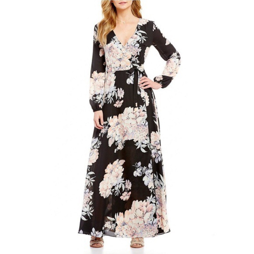 Gianni Bini Floral Wrap Maxi Dress XS